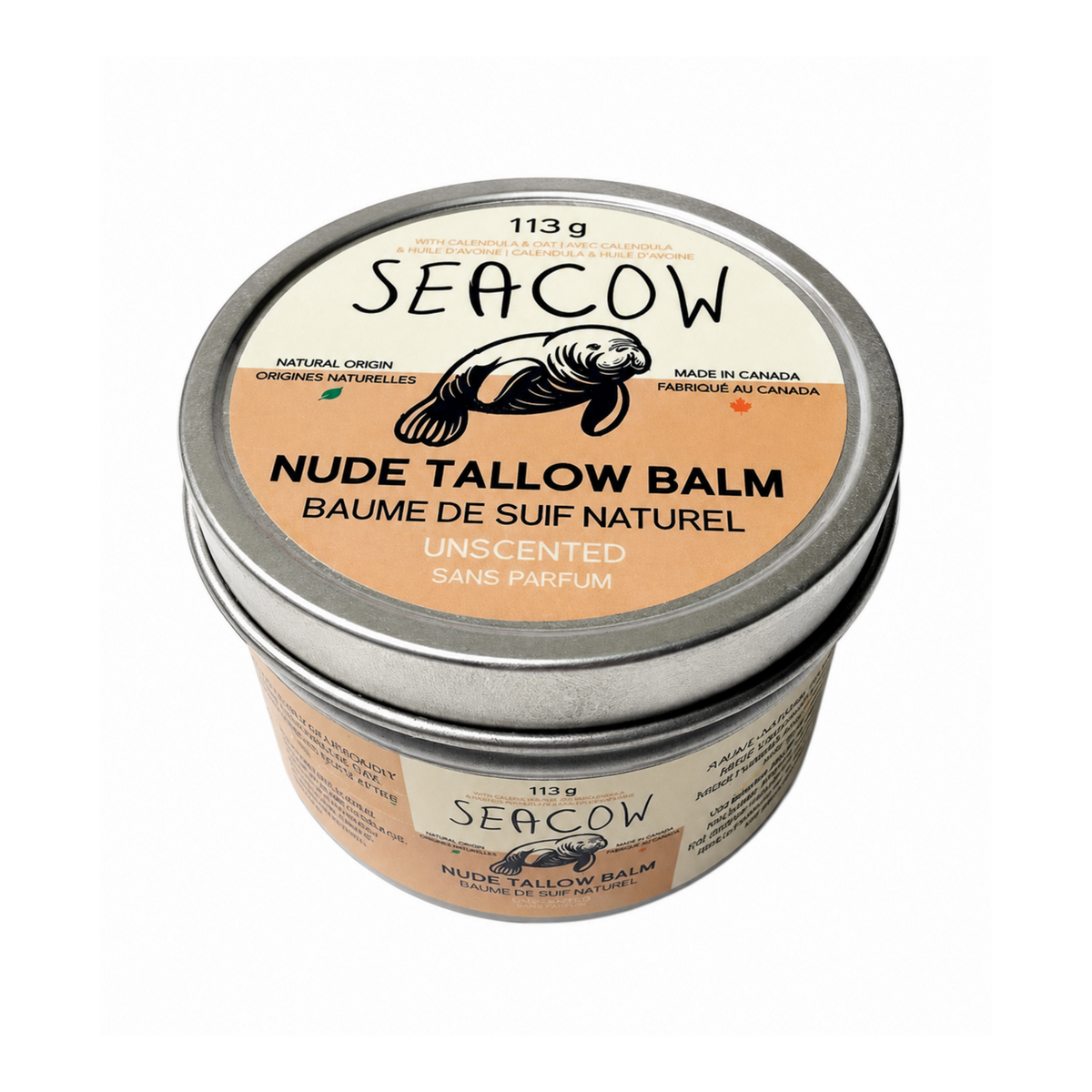 Nude Tallow Balm 113 g (4 oz) - Clean, Clear, Unscented All-Natural Moisturizer