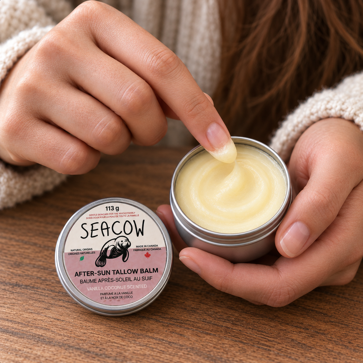 After-Sun Tallow Balm 113 g (4oz) - All-Natural Vanilla-Coconut Scented Moisturizer