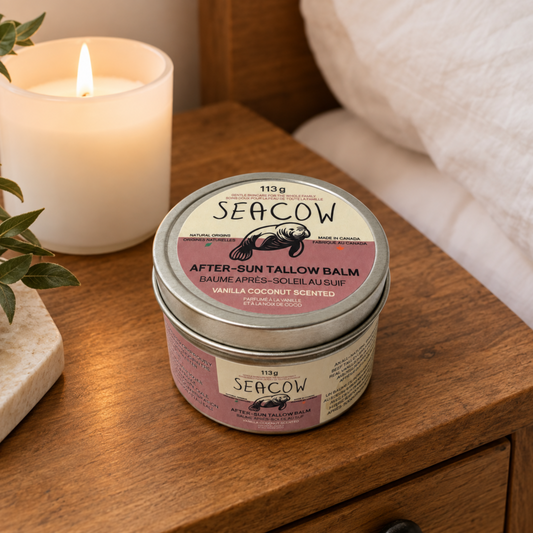 After-Sun Tallow Balm 113 g (4oz) - All-Natural Vanilla-Coconut Scented Body Balm