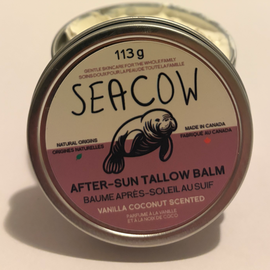 After-Sun Tallow Balm 113 g (4oz) - All-Natural Vanilla-Coconut Scented Moisturizer