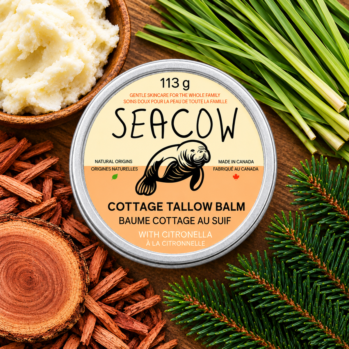 Cottage Tallow Balm 113 g (4 oz) - All-Natural Bug Balm with Citronella Essential Oil