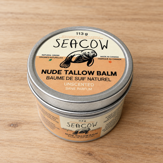 Nude Tallow Balm 113 g (4 oz) - Clean, Clear, Unscented All-Natural Moisturizer