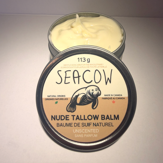 Nude Tallow Balm 113 g (4 oz) - Clean, Clear, Unscented All-Natural Moisturizer