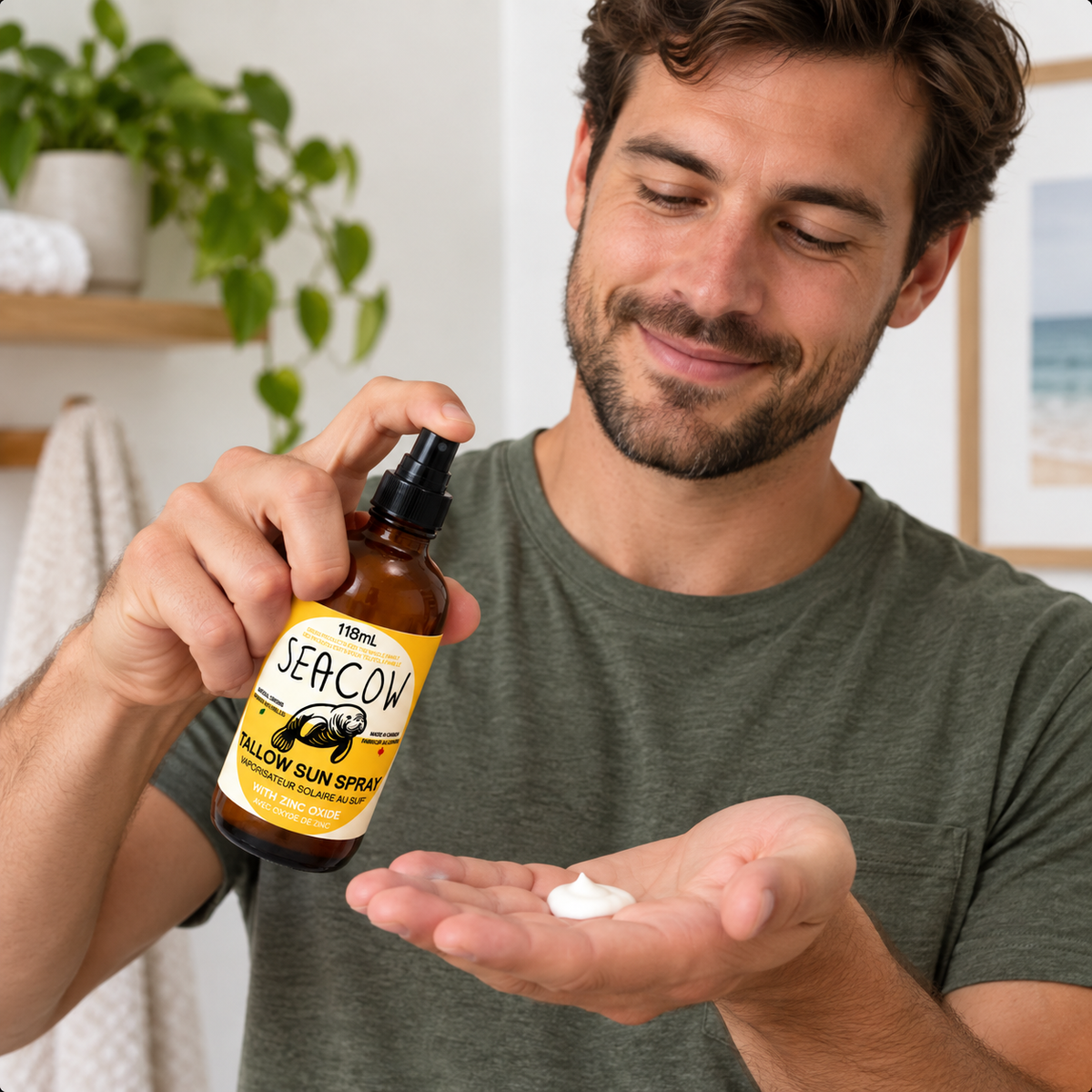 Tallow Sun Spray with 25% Zinc Oxide 118 mL (4 fl oz) - Easy-to-Apply Daytime Moisturizer