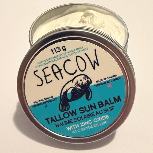 Tallow Sun Balm with 25% Zinc Oxide 113 g (4 oz) - Easy-to-Apply Daytime Moisturizer