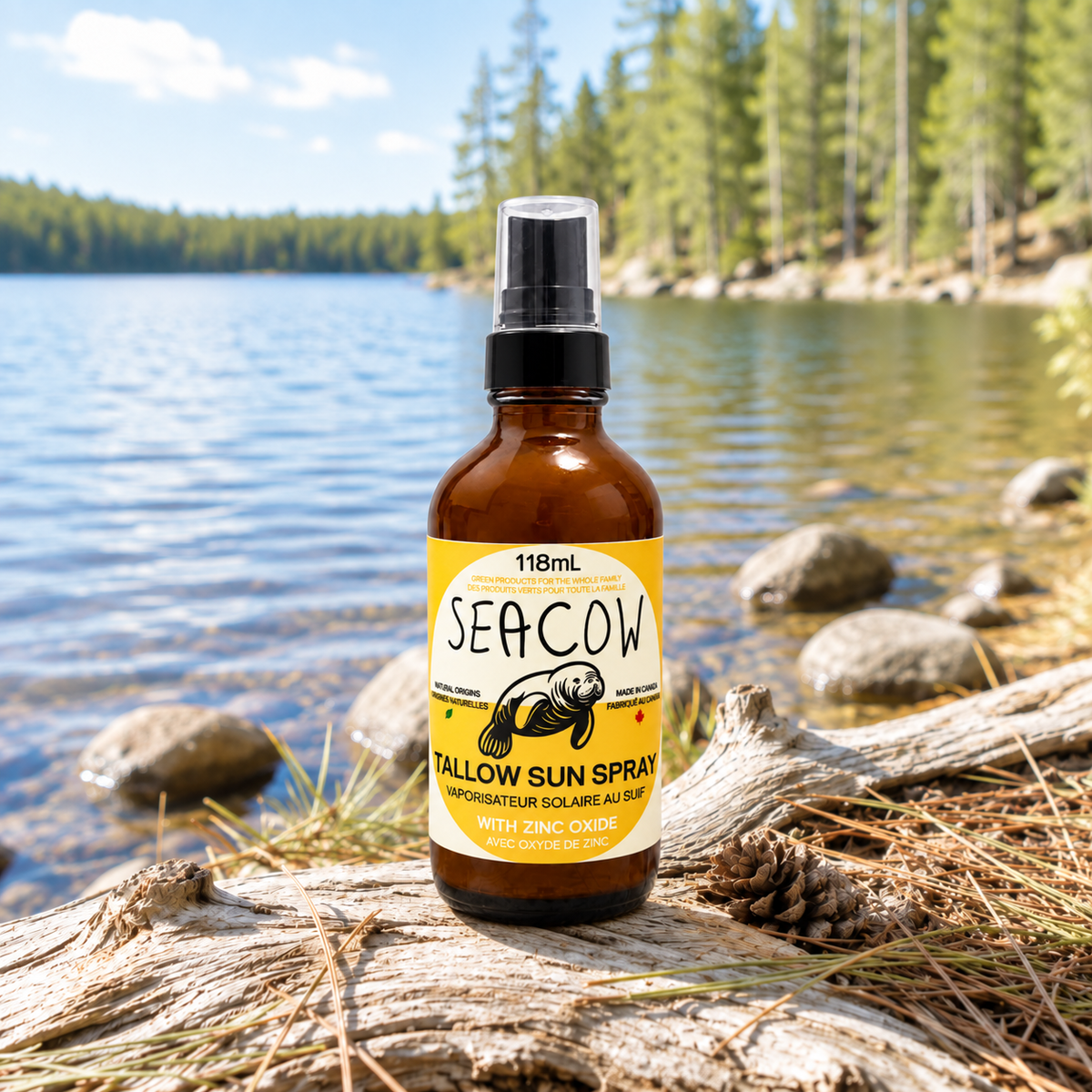 Tallow Sun Spray with 25% Zinc Oxide 118 mL (4 fl oz) - Easy-to-Apply Daytime Moisturizer