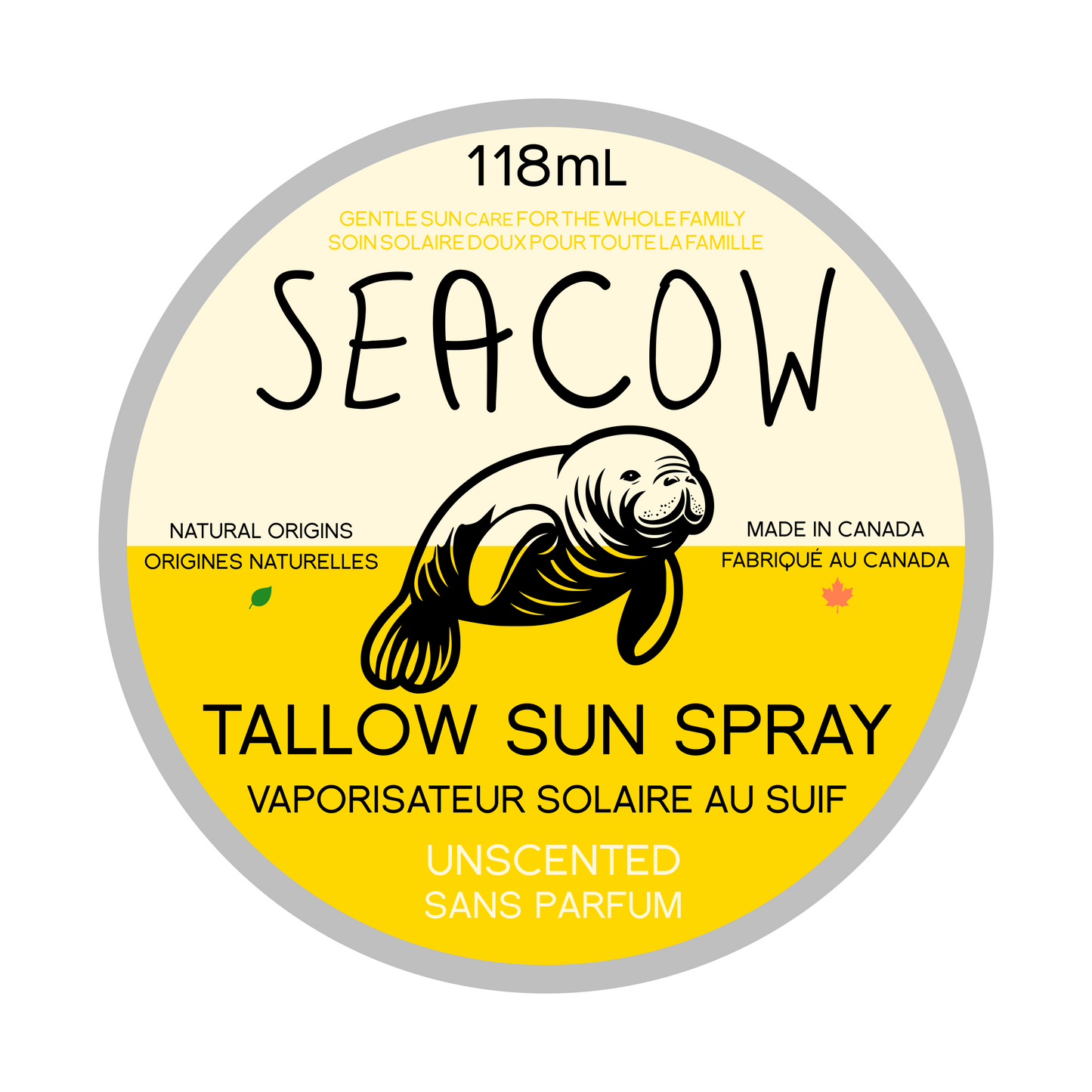 Spray Solaire au Suif et à l'Oxyde de Zinc - Protection Cutanée | Seacow Co.